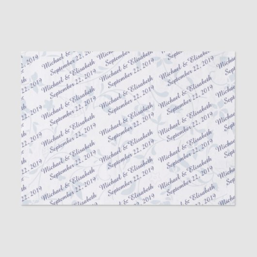 Gepersonaliseerde bruiloft - Blauw Tissuepapier (Voorkant)