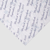 Gepersonaliseerde bruiloft - Blauw Tissuepapier (Detail)