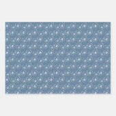 Gepersonaliseerde bruiloft Blauw & Wit Hart Charms Inpakpapier Vel (Voorkant 3)