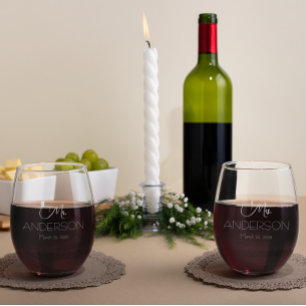 Gepersonaliseerde bruiloft bruid bruidegom gunst m wijnglas zonder voet