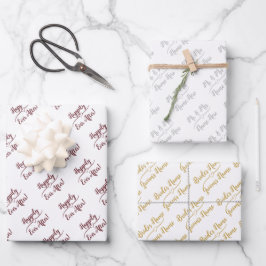 Gepersonaliseerde bruiloft bruid bruidegom zilver  inpakpapier vel