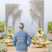 Gepersonaliseerde bruiloft bruidsmeisje vrijgezell denim jacket