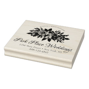 Gepersonaliseerde bruiloft Business Logo Bloemen B Rubberstempel