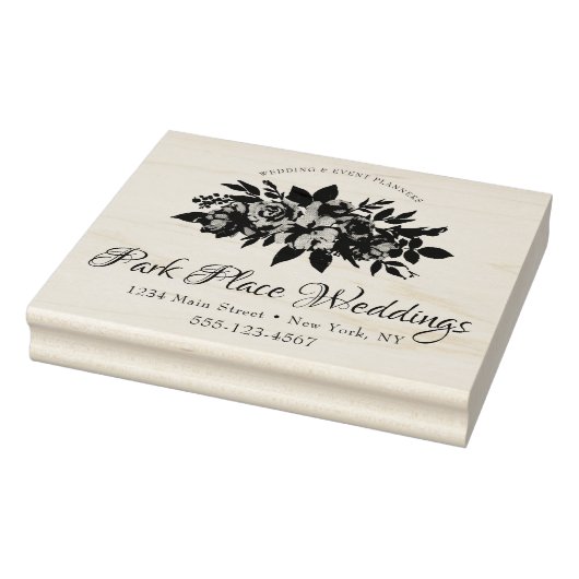 Gepersonaliseerde bruiloft Business Logo Bloemen B Rubberstempel (Stempel)