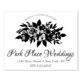 Gepersonaliseerde bruiloft Business Logo Bloemen B Rubberstempel (Afrduk)