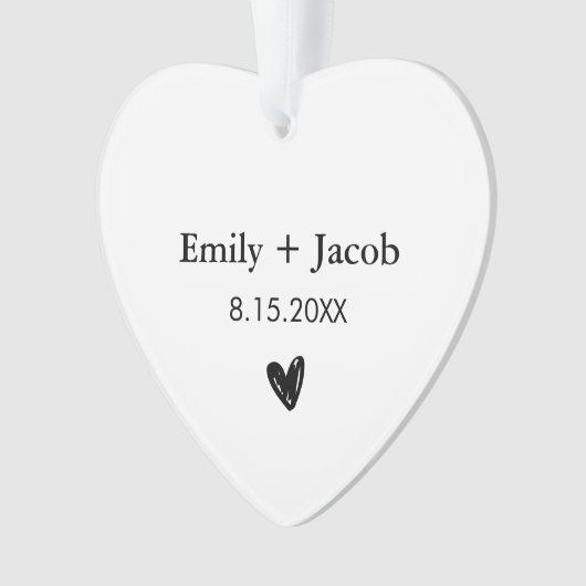 Gepersonaliseerde bruiloft cadeau koppels getrouwd ornament (voorkant)