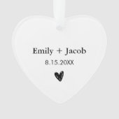 Gepersonaliseerde bruiloft cadeau koppels getrouwd ornament (voorkant)