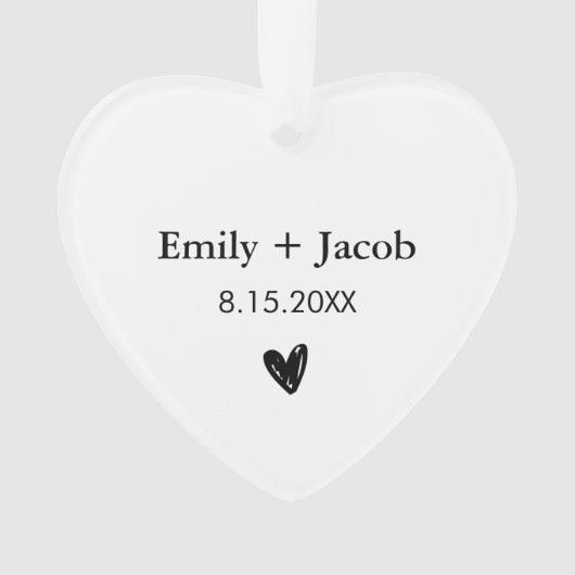 Gepersonaliseerde bruiloft cadeau koppels getrouwd ornament (voorkant)
