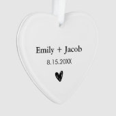 Gepersonaliseerde bruiloft cadeau koppels getrouwd ornament (voorkant)