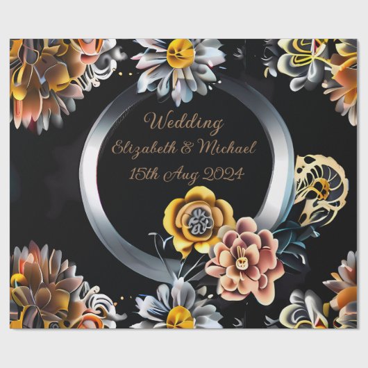 Gepersonaliseerde bruiloft cadeau wrapping papier  (Vlak)