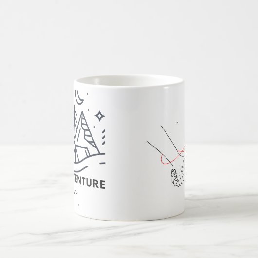 Gepersonaliseerde bruiloft Camping Mok, geschenken Koffiemok (Center)