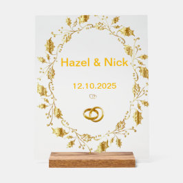 Gepersonaliseerde bruiloft clyric teken acryl bord