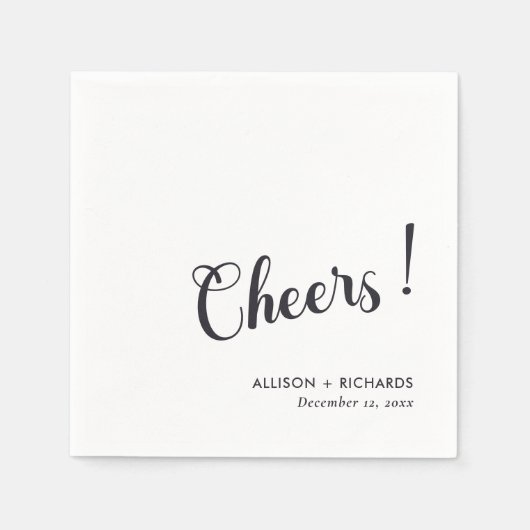 Gepersonaliseerde bruiloft cocktail servetten met  (Voorkant)