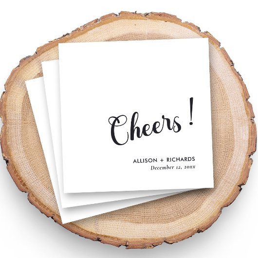 Gepersonaliseerde bruiloft cocktail servetten met