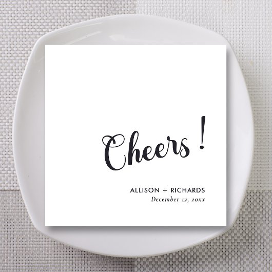 Gepersonaliseerde bruiloft cocktail servetten met 