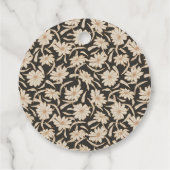 Gepersonaliseerde bruiloft Dank u Beige Bloemen Zw Bedankjes Labels (Achterkant)