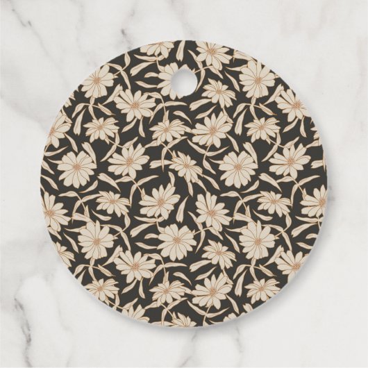 Gepersonaliseerde bruiloft Dank u Beige Bloemen Zw Bedankjes Labels (Achterkant)