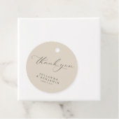 Gepersonaliseerde bruiloft Dank u Beige Bloemen Zw Bedankjes Labels (In situ)