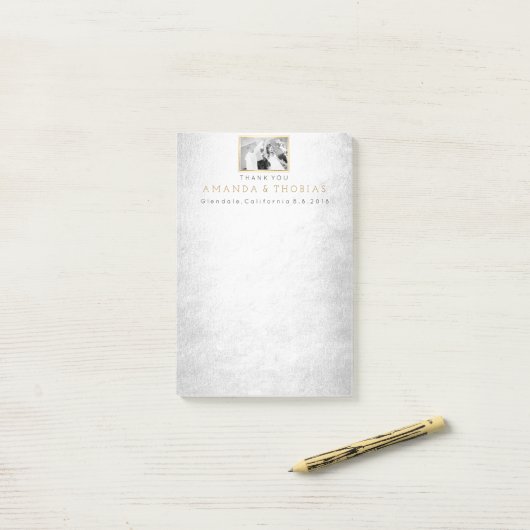 Gepersonaliseerde bruiloft dank u cadeau gunst post-it® notes (Op bureau)