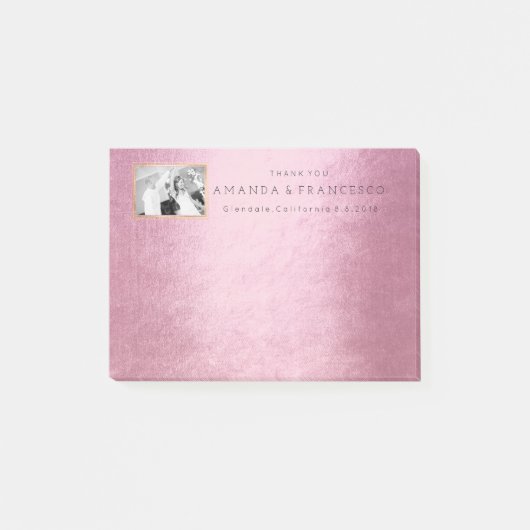 Gepersonaliseerde bruiloft dank u cadeau gunst post-it® notes (Voorkant)