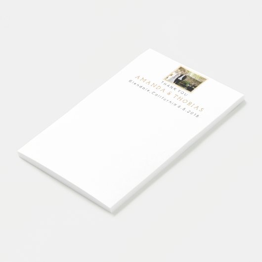 Gepersonaliseerde bruiloft dank u cadeau gunst post-it® notes (Schuin)