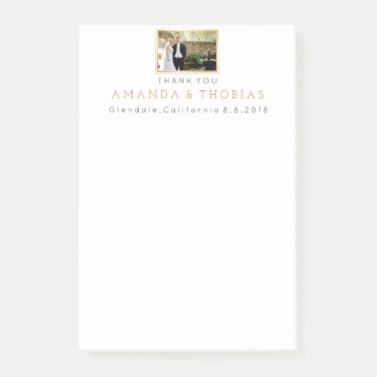 Gepersonaliseerde bruiloft dank u cadeau gunst post-it® notes (Voorkant)