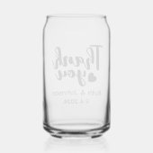 Gepersonaliseerde bruiloft dank u gunsten blikvorm glas (Achterkant)