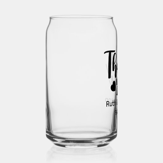 Gepersonaliseerde bruiloft dank u gunsten blikvorm glas (Rechts)