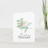 Gepersonaliseerde bruiloft Dank u kerstkaarten Bedankkaart (Voorkant)