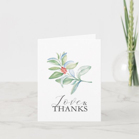 Gepersonaliseerde bruiloft Dank u kerstkaarten Bedankkaart (Voorkant)