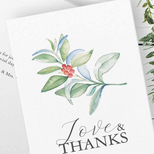 Gepersonaliseerde bruiloft Dank u kerstkaarten Bedankkaart