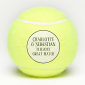 Gepersonaliseerde bruiloft datum Grote match Tennisballen (Achterkant)