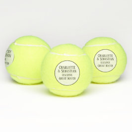 Gepersonaliseerde bruiloft datum Grote match Tennisballen