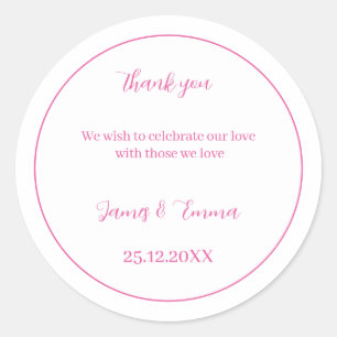 Gepersonaliseerde bruiloft eenvoudig Roos Ronde Sticker