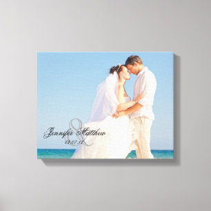 Gepersonaliseerde bruiloft foto aandenken canvas afdruk