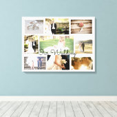 Gepersonaliseerde bruiloft foto collage muur kunst canvas afdruk (Insitu (Houten vloer))