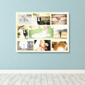 Gepersonaliseerde bruiloft foto Collage Wall Art C Canvas Afdruk (Insitu (Houten vloer))