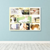 Gepersonaliseerde bruiloft foto Collage Wall Art C Canvas Afdruk (Insitu (Houten vloer))