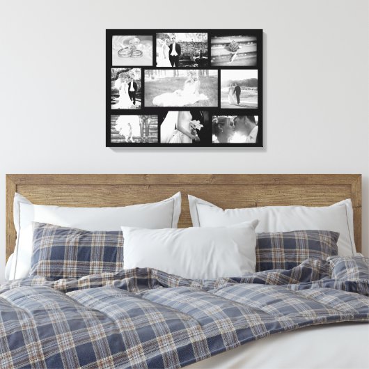 Gepersonaliseerde bruiloft foto Collage Wall Art Canvas Afdruk (Insitu (Slaapkamer))