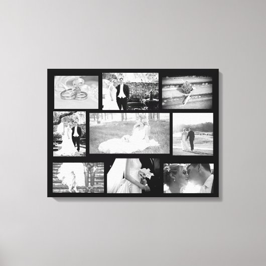Gepersonaliseerde bruiloft foto Collage Wall Art Canvas Afdruk (Voorkant)