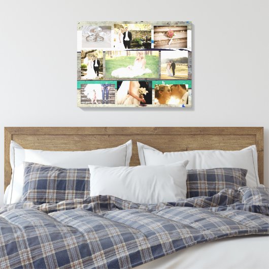 Gepersonaliseerde bruiloft foto Collage Wall Art Canvas Afdruk (Insitu (Slaapkamer))