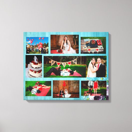 Gepersonaliseerde bruiloft foto Collage Wall Art Canvas Afdruk (Voorkant)