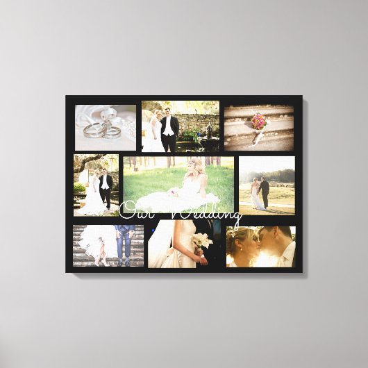 Gepersonaliseerde bruiloft foto Collage Wall Art Z Canvas Afdruk (Voorkant)