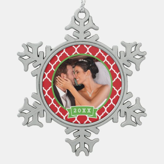 Gepersonaliseerde bruiloft foto Keepsake Ornament (Voorkant)
