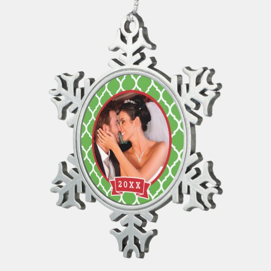 Gepersonaliseerde bruiloft foto Keepsake Ornament (Rechts)