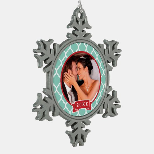 Gepersonaliseerde bruiloft foto Keepsake Ornament (Links)
