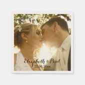 Gepersonaliseerde bruiloft foto monogram servetten (Voorkant)