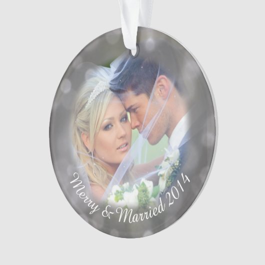 Gepersonaliseerde bruiloft foto vakantie Ornament (voorkant)