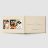 Gepersonaliseerde bruiloft Fotocrème Faux Linnen Gastenboek (Volledig)