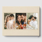 Gepersonaliseerde bruiloft Fotocrème Faux Linnen Gastenboek (Achterkant)
